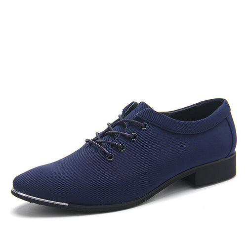 Load image into Gallery viewer, Italian Style Casual Canvas Formal Shoes-men-wanahavit-Blue Dress Shoes-6.5-wanahavit
