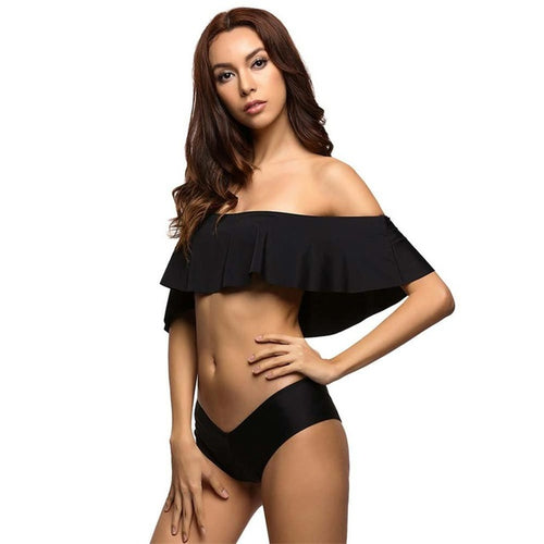 Load image into Gallery viewer, Sexy Bandeau Off Shoulder Bikini-women fitness-wanahavit-Black-L-wanahavit
