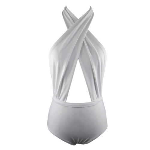 Load image into Gallery viewer, Crisscross Wrap Bather Halter Neck Monokini-women fitness-wanahavit-White-S-wanahavit
