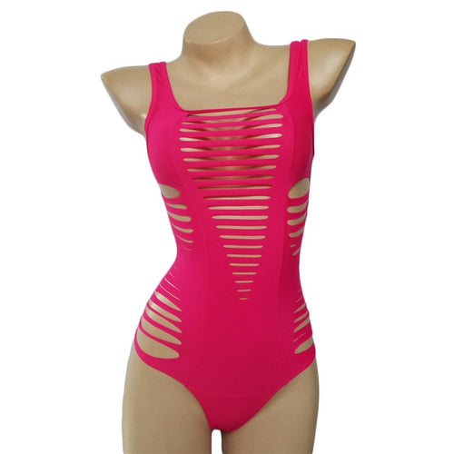 Load image into Gallery viewer, Sexy Hollow Cut Out Slit Bather Monokini-women fitness-wanahavit-Hot Pink-L-wanahavit
