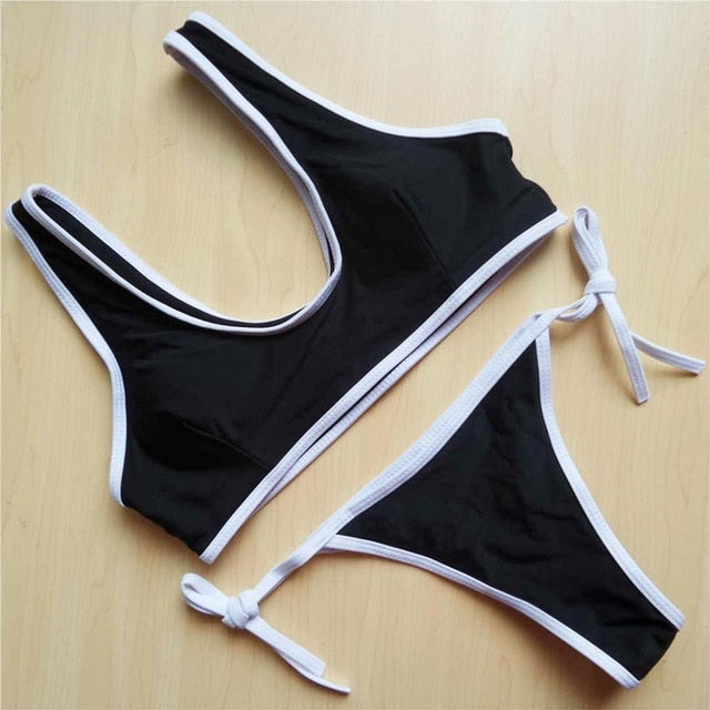 Sexy Brazilian Outline Contrast Bikini-women fitness-wanahavit-Black-L-wanahavit