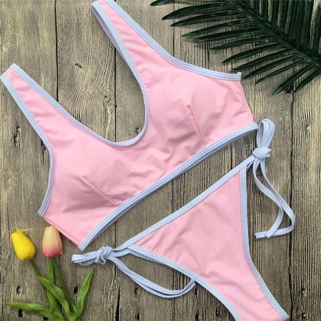 Sexy Brazilian Outline Contrast Bikini-women fitness-wanahavit-Pink-L-wanahavit