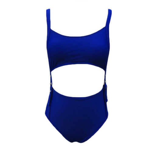 Load image into Gallery viewer, Tummy Cut Out High Waist Striped Monokini-women fitness-wanahavit-Blue-L-wanahavit
