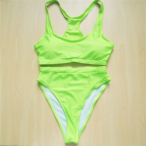Load image into Gallery viewer, Shiny Sexy High Cut Sport Bikini-women fitness-wanahavit-Shiny Green-L-wanahavit
