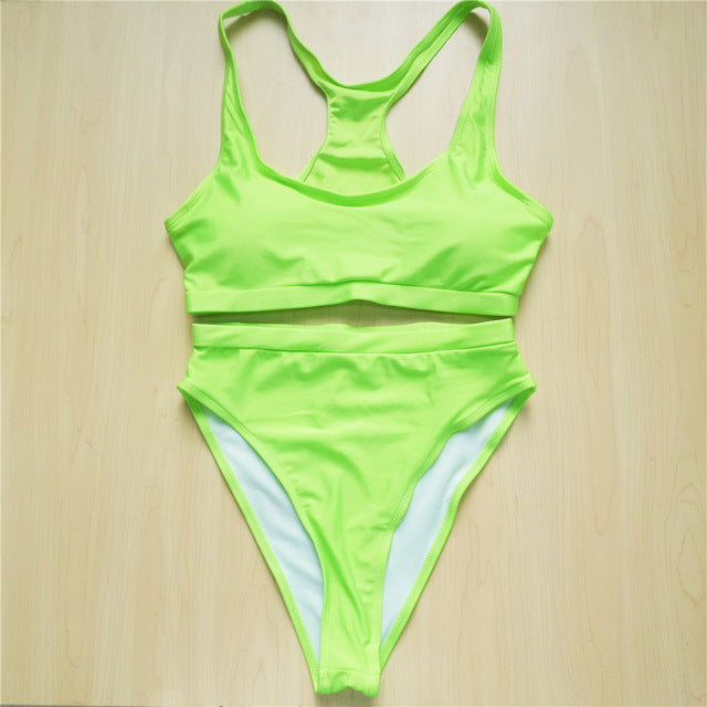 Shiny Sexy High Cut Sport Bikini-women fitness-wanahavit-Shiny Green-L-wanahavit