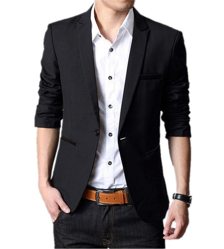 Solid Color Wedding Party Formal Blazers-men-wanahavit-Black-M-wanahavit
