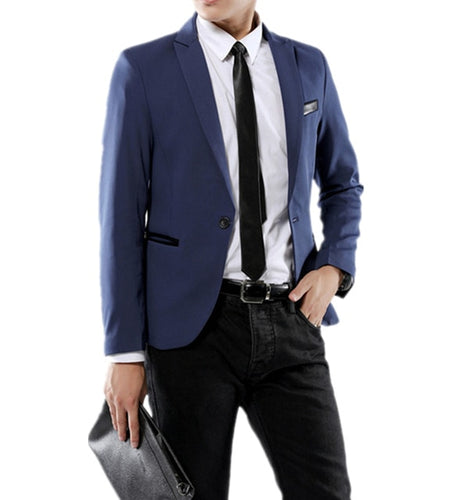 Solid Color Wedding Party Formal Blazers-men-wanahavit-Blue-M-wanahavit