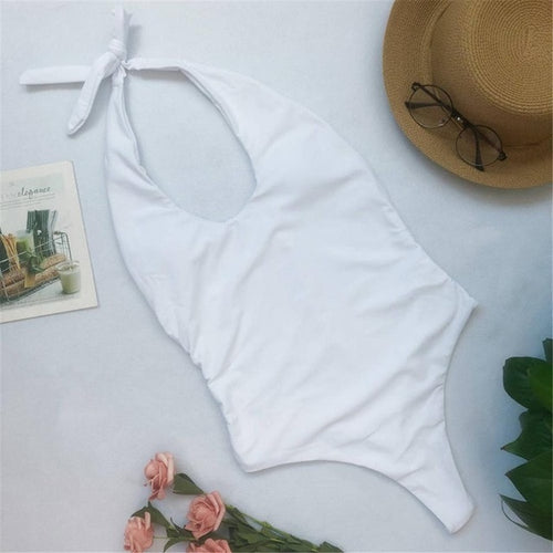 Load image into Gallery viewer, Sexy Bather U Neck High Cut Thong Monokini-women fitness-wanahavit-White-S-wanahavit
