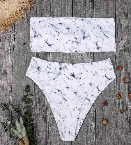 Sexy Leopard Print High Waist Strapless Bikini-women fitness-wanahavit-Prints-L-wanahavit