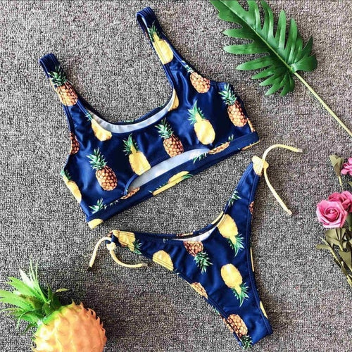 Load image into Gallery viewer, Sexy Camouflage Lace Up High Cut Bikini-women fitness-wanahavit-DeepBlue-L-wanahavit
