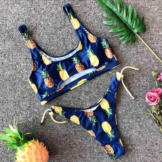 Sexy Camouflage Lace Up High Cut Bikini-women fitness-wanahavit-DeepBlue-L-wanahavit