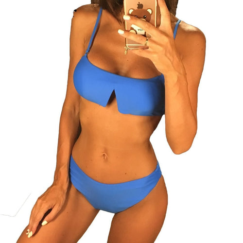 Load image into Gallery viewer, Sexy Hang Top Cover High Waist Bikini-women fitness-wanahavit-Blue-L-wanahavit
