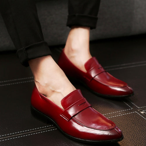 Load image into Gallery viewer, Party Leather Casual Business Oxford Shoe-unisex-wanahavit-Red Dress Shooes-5.5-wanahavit
