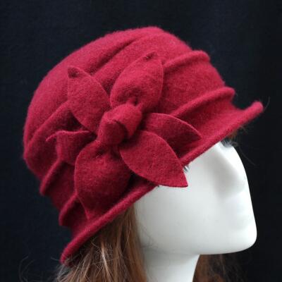 100% Pure Wool Hexagonal Flower Casual Warm Knitted Winter Beanie-women-wanahavit-Red dates-wanahavit
