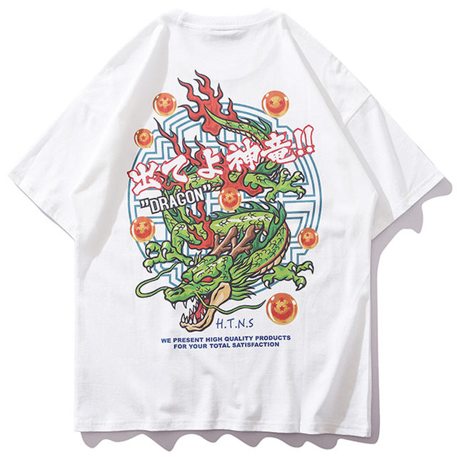 Dragon Balls Printed Hip Hop Streetwear Loose Tees-unisex-wanahavit-White-Asian M-wanahavit