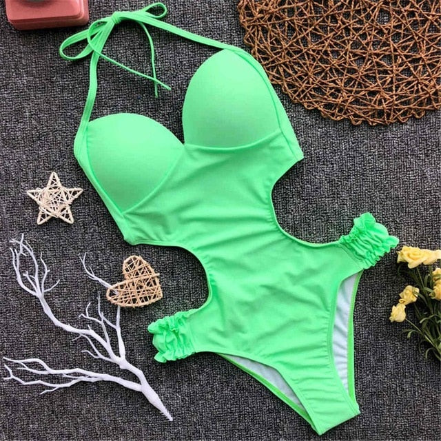 Sexy Bra Backless Bather Halter Monokini-women fitness-wanahavit-Mint Green-L-wanahavit