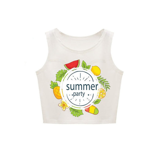 Load image into Gallery viewer, Sexy Food Printed Short Crop Tank Top-women-wanahavit-summer party-One Size-wanahavit
