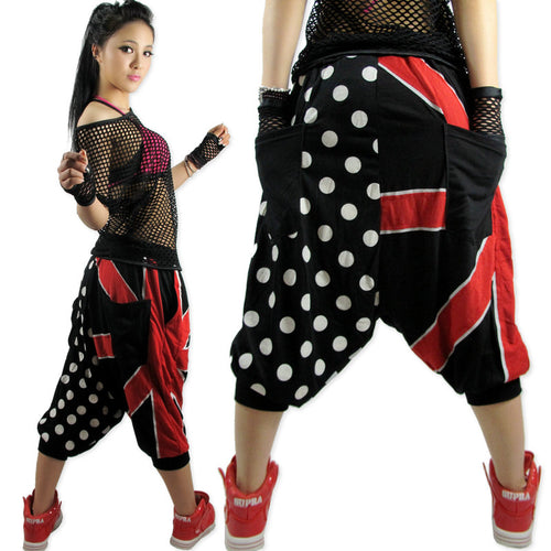 Load image into Gallery viewer, Polka Britain Flag Printed Hip Hop Dance Loose Harem Pants-women-wanahavit-wanahavit
