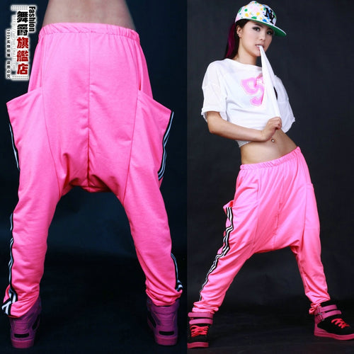 Load image into Gallery viewer, Harem Hip Hop Sweatpants Loose Strip Large Pocket Pants-women-wanahavit-Lavender-One Size-wanahavit
