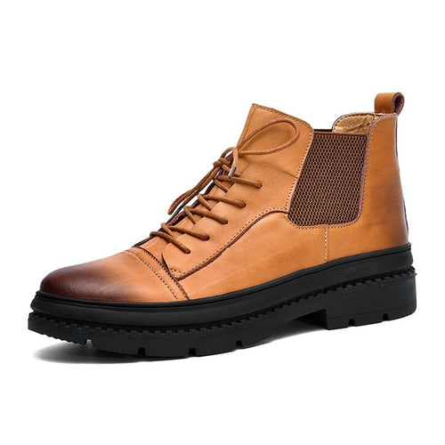 Load image into Gallery viewer, Winter Classic Genuine Leather Boots-men-wanahavit-Brown Boots-6-wanahavit
