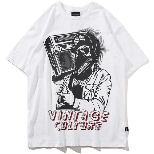 Load image into Gallery viewer, Vintage Culture Printed Hip Hop Streetwear Loose Tees-unisex-wanahavit-White-Asian M-wanahavit
