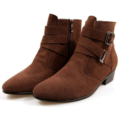Load image into Gallery viewer, British Style High Ankle Pointed Trendy Men Leather Boots-men-wanahavit-T2-6.5-wanahavit
