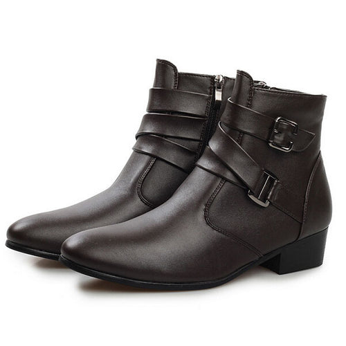 Load image into Gallery viewer, British Style High Ankle Pointed Trendy Men Leather Boots-men-wanahavit-T4-6.5-wanahavit
