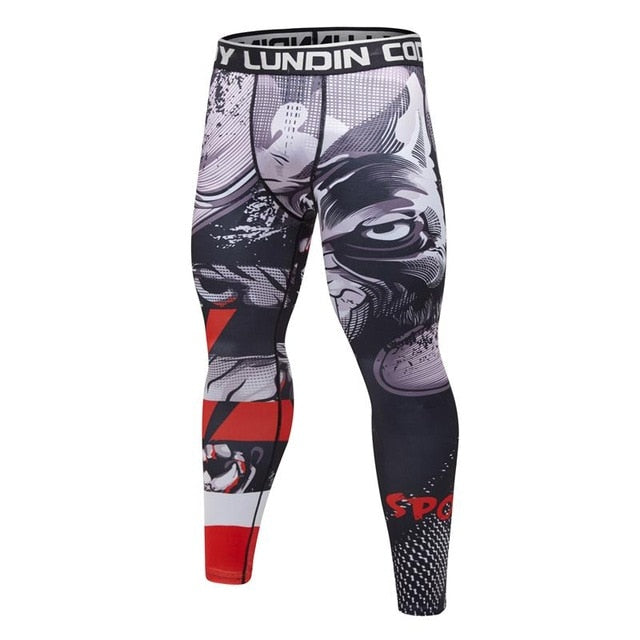 MMA Printed Workout Quick Dry Fitness Pants-men fitness-wanahavit-8-M-wanahavit