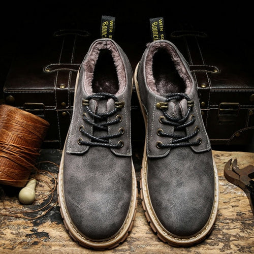 Load image into Gallery viewer, Italian Fashion Luxury Classic Leather Waterproof Shoes-men-wanahavit-grey winter shoes-11-wanahavit
