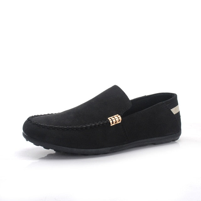 Seude Leather Summer Style Soft Moccasins Loafers Shoe-men-wanahavit-Black-7-wanahavit