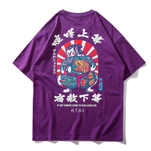Load image into Gallery viewer, Sumo Wrestler Printed Hip Hop Streetwear Loose Tees-unisex-wanahavit-purple-Asian M-wanahavit
