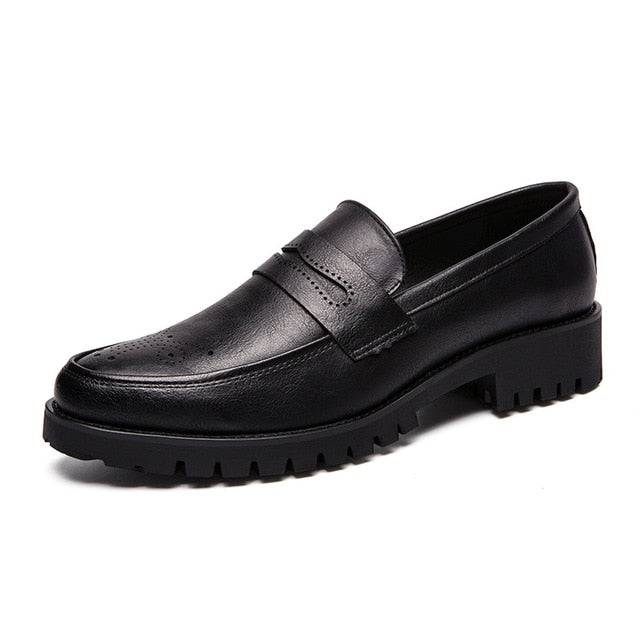 Patent Leather Thick Bottom Flat Classic Oxford Shoes-men-wanahavit-Black-6-wanahavit