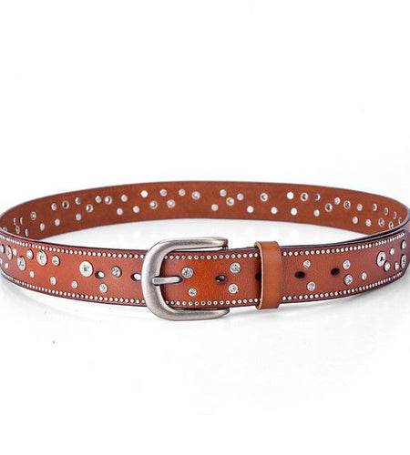 Vintage Luxury Designer Punk Belt-women-wanahavit-CM7056 Brown-95CM-wanahavit