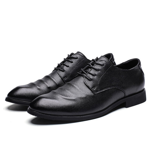 Load image into Gallery viewer, Genuine Leather Pointed Toe Office Oxford Shoes-men-wanahavit-Black-6-wanahavit

