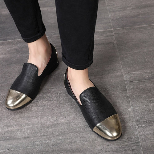 Load image into Gallery viewer, Fashion Luxury PU Leather Slip On Multicolor Flat Shoes-men-wanahavit-Black-5.5-wanahavit
