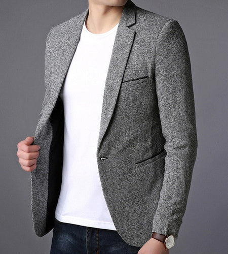 Single Button Slim Fit Party Suit Blazers-men-wanahavit-Gray-M-wanahavit