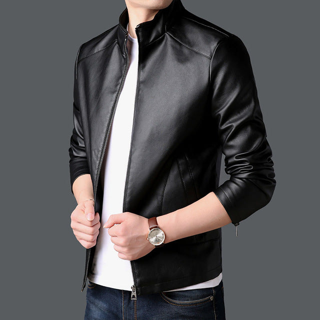 Faux Leather Motorcycle Korean Jacket for men sale at 69.98 - wanahavit