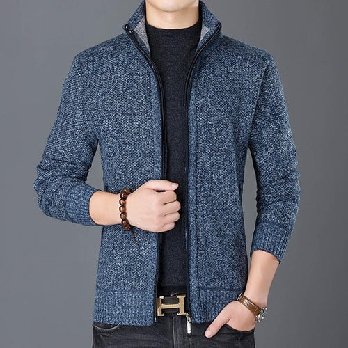 Load image into Gallery viewer, Stand Collar Trend Street Style Overcoat Cardigan Jacket-men-wanahavit-Blue-M-wanahavit
