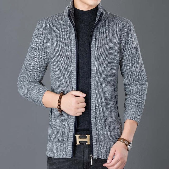 Stand Collar Trend Street Style Overcoat Cardigan Jacket-men-wanahavit-Light Gray-M-wanahavit