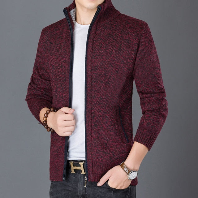 Stand Collar Trend Street Style Overcoat Cardigan Jacket-men-wanahavit-Red-M-wanahavit