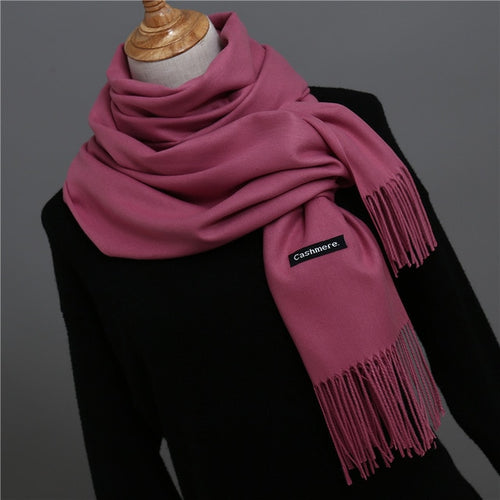 Load image into Gallery viewer, Solid Color Winter Cashmere Scarves-unisex-wanahavit-Skin red-wanahavit
