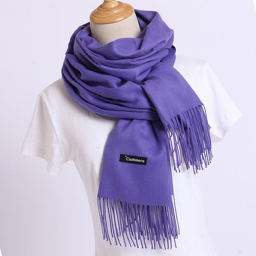 Load image into Gallery viewer, Solid Color Winter Cashmere Scarves-unisex-wanahavit-blue 5-wanahavit
