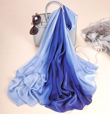 Load image into Gallery viewer, Fashion Silk Scarf Smooth Bandana Shawl #CS-1-women-wanahavit-blue-wanahavit

