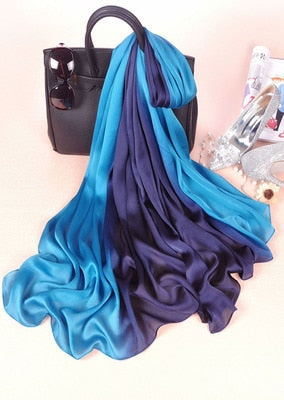 Fashion Silk Scarf Smooth Bandana Shawl #CS-1-women-wanahavit-blue 2-wanahavit