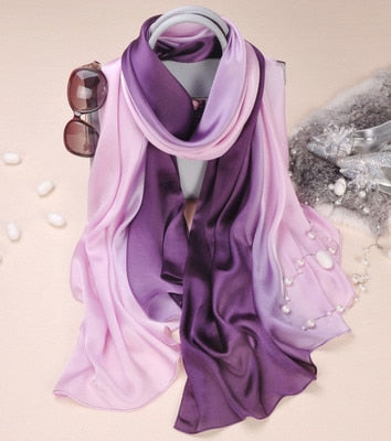 Load image into Gallery viewer, Fashion Silk Scarf Smooth Bandana Shawl #CS-1-women-wanahavit-purple-wanahavit
