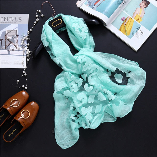 Fashion Silk Scarf Patchwork Bandana Shawl #AS-1-women-wanahavit-green-wanahavit