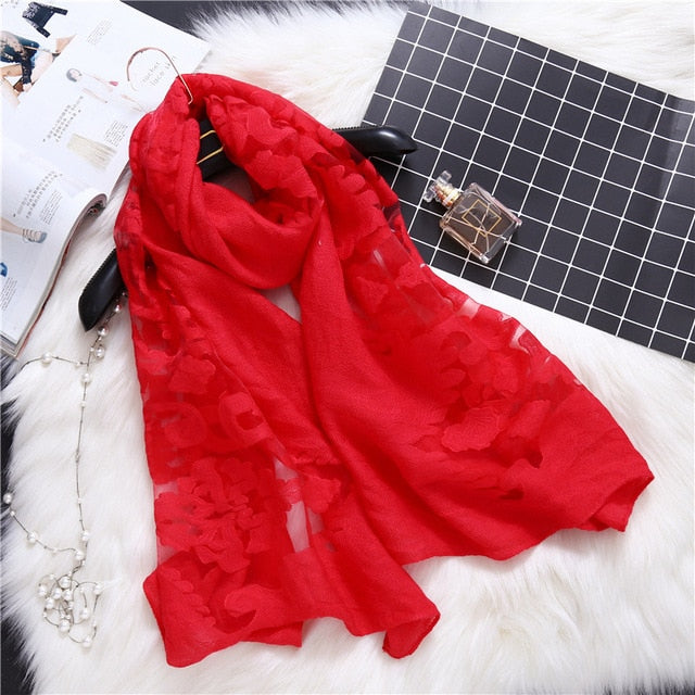 Fashion Silk Scarf Patchwork Bandana Shawl #AS-1-women-wanahavit-red-wanahavit