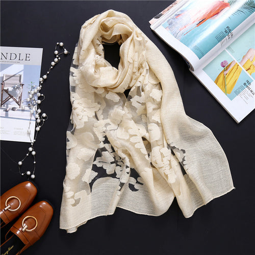 Load image into Gallery viewer, Fashion Silk Scarf Patchwork Bandana Shawl #AS-1-women-wanahavit-beige-wanahavit
