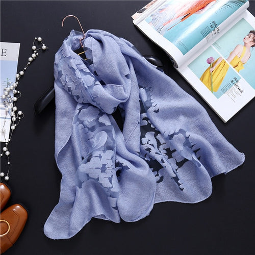 Load image into Gallery viewer, Fashion Silk Scarf Patchwork Bandana Shawl #AS-1-women-wanahavit-light blue-wanahavit
