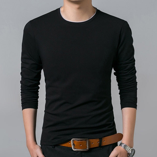 Trendy Street Style Slim Fit Solid Color Long Sleeve Shirt-men-wanahavit-Black-M-wanahavit